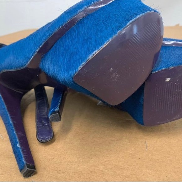 London Trash Wynne Wicked Teal Blue Zebra 6.75" High Heel Platform Shoes - US 9 - Picture 5 of 7